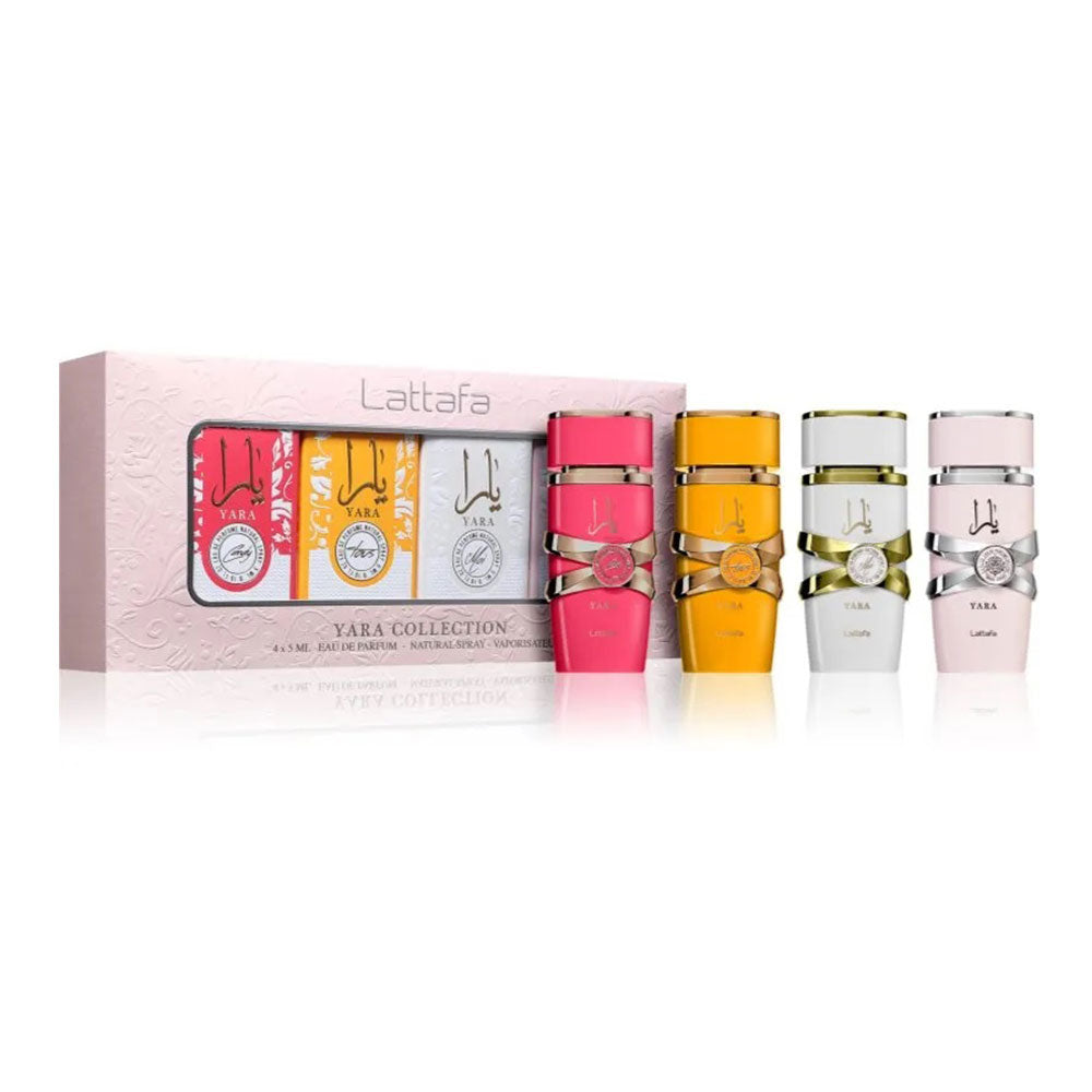 Lattafa Yara Candy + Yara Tous + Yara Moi + Yara Eau de Parfum 5 ml Set Mini 4 piezas Mujer
