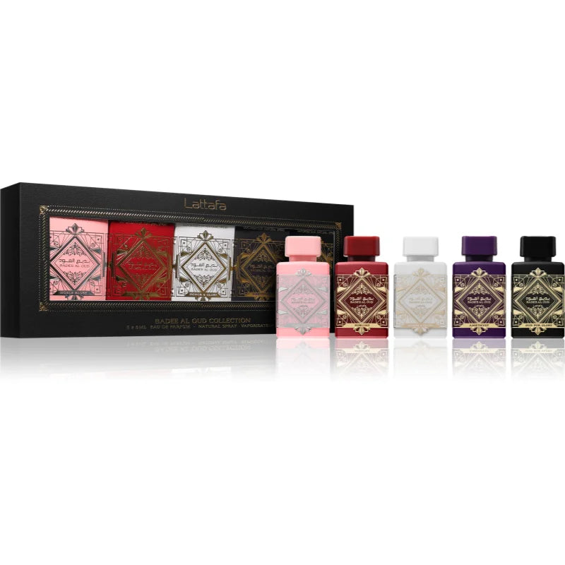 Lattafa Badee Al Oud Sublime + Noble Blush + Amethyst + Oud for Glory Eau de Parfum 5 ml Set Mini 5 piezas Unisex